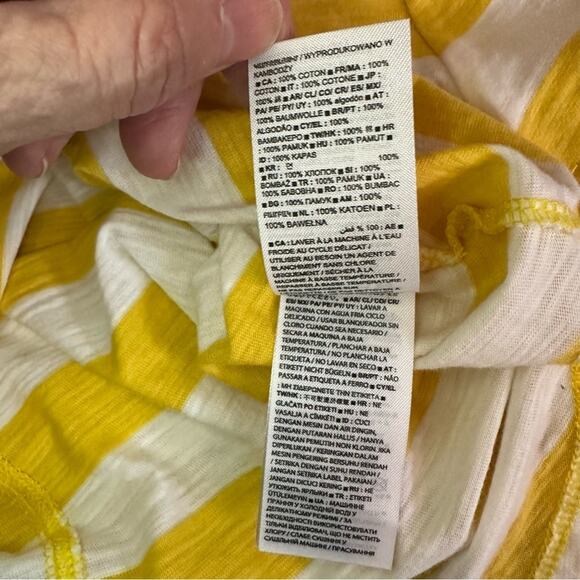Gap Easy T Yellow White Stripe 100% Cotton Short Sleeve Tee Shirt Top MEDIUM NWT - Picture 11 of 13